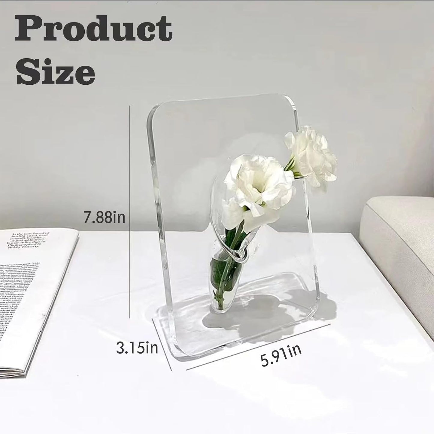 Frame Shaped Clear Acrylic Flower Vase