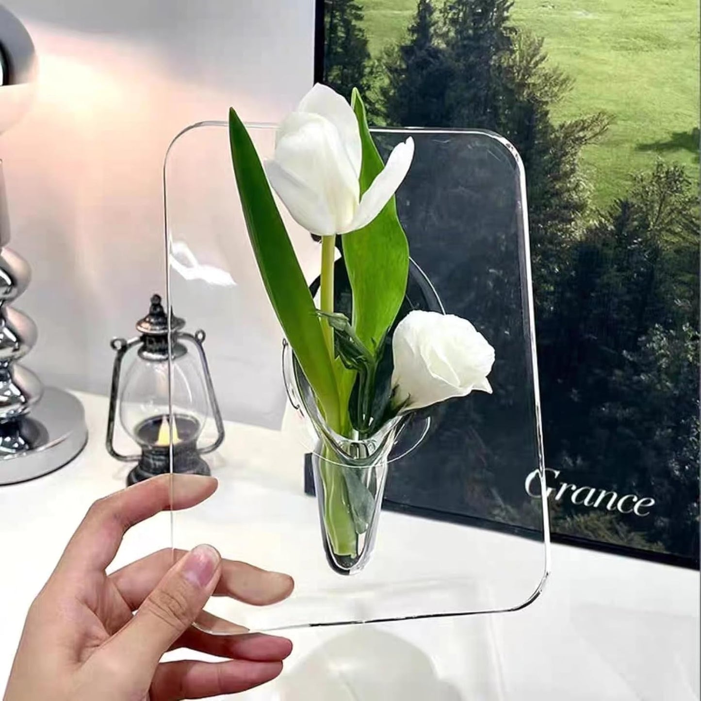 Frame Shaped Clear Acrylic Flower Vase