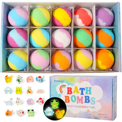 Bath Bombs for Kids with Toys Inside (15 Pcs)