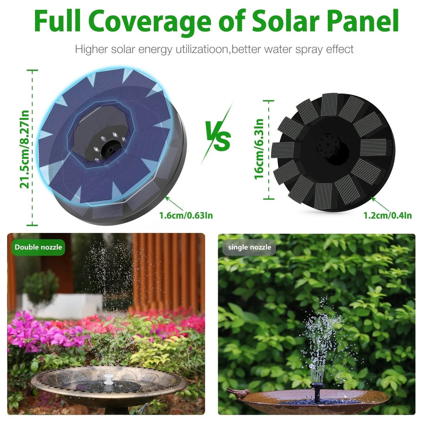 Solar Fountains with LED Lights