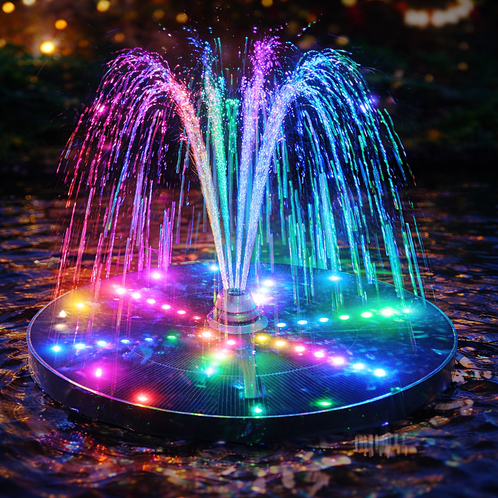 Solar Fountains with LED Lights